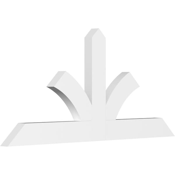 Ekena Millwork Richland Architectural Grade PVC Gable Bracket, 48"W x 22"H x 2"D x 4"F, 11/12 Pitch GBP048X22X0204RIC00 - main
